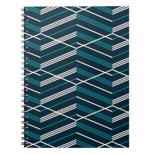 Abstract zigzag: elegant vintage geometric. notebook (Front)