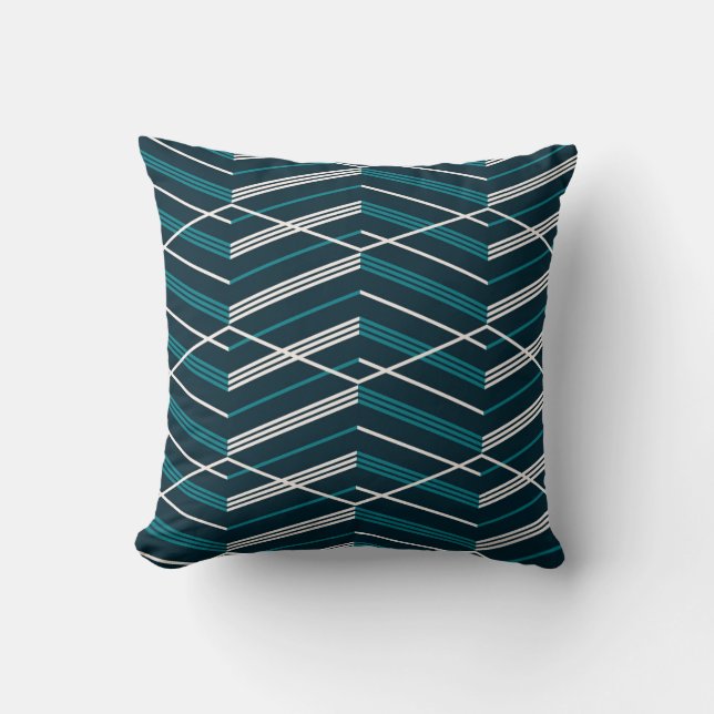 Abstract zigzag: elegant vintage geometric. throw pillow (Front)