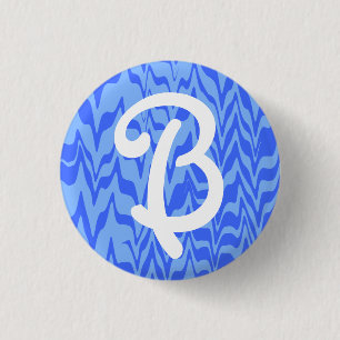 Abstract ZigZag Swirl 1 Inch Round Button