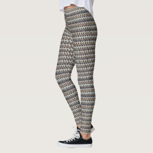 Abstract Zigzag Texture Pattern Design 1311 Leggings
