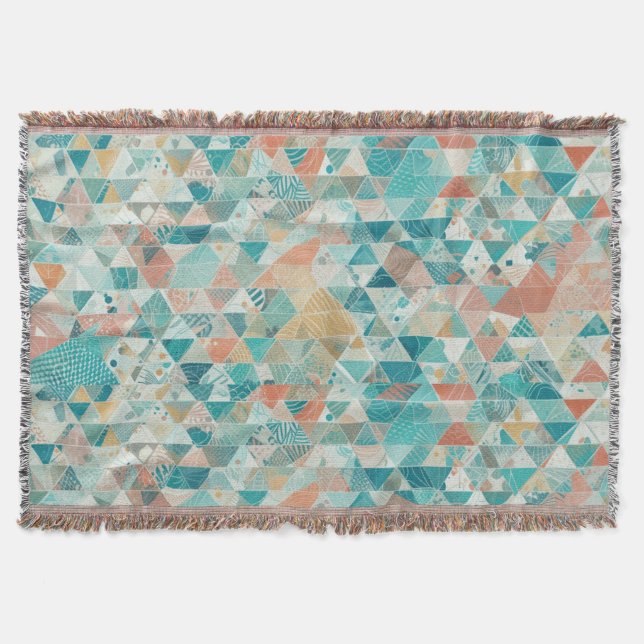 Abstracted Aqua Throw Blanket (Front)