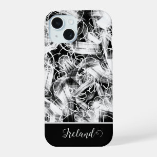 Abstracted black and white iPhone 15 case