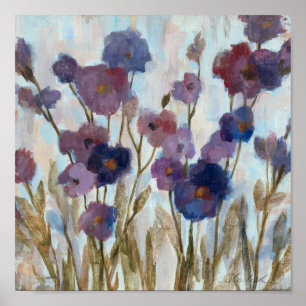 Abstracted Florals In Purple Poster