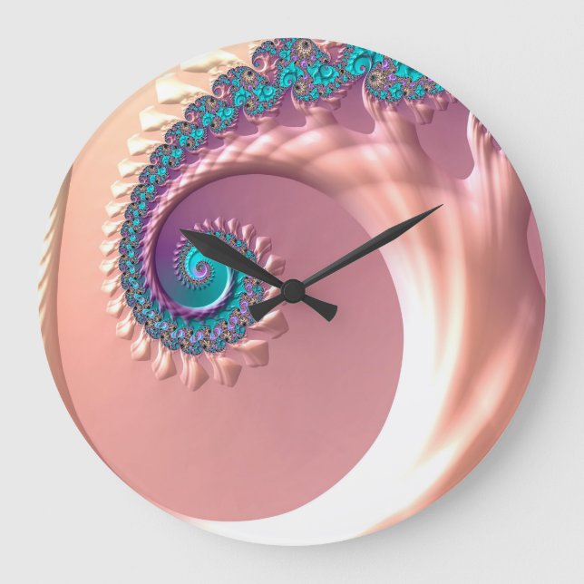 Abstraction Art Lilac Whirl Large Clock (Front)