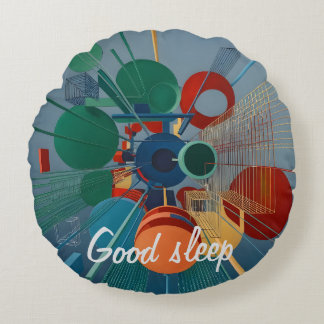 Abstraction colour  round pillow