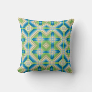 Abstraction geometric shapes blue green white elem throw pillow