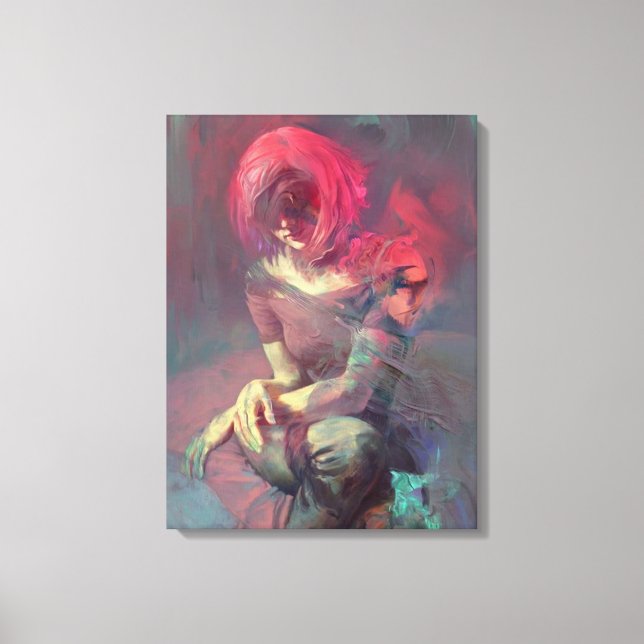 Abstraction, portrait, oil painting, girl painting canvas print (Front)