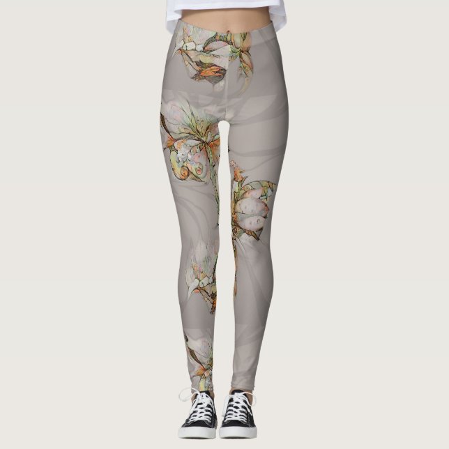 Abstractive flowers leggings (Front)