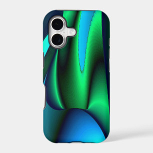 abstractly in green and blue