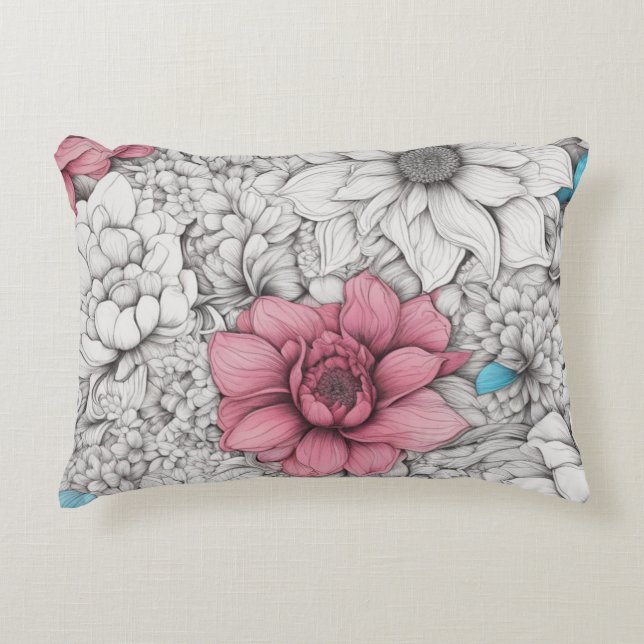 Abstracts Floral Accent Pillow (Front)