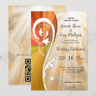 Abstracts Gold on Black & Mixed Marble Textures Invitation