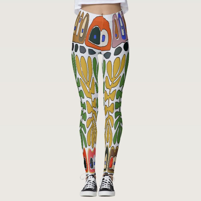Abstracts Leaves Matisse style, Leggings (Front)