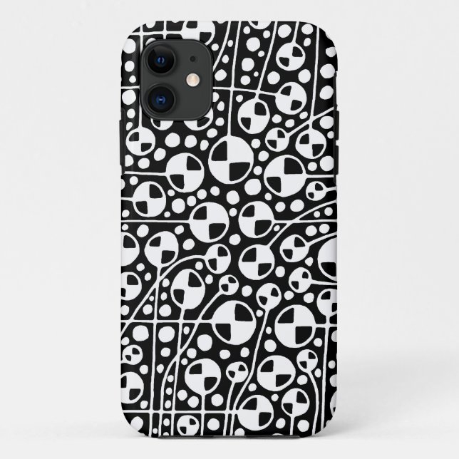 Abstrait 130112 v5 blanc sur coque iphone noir (Dos)