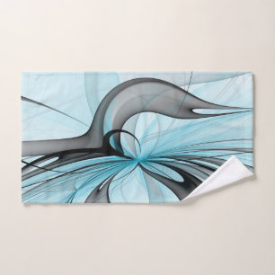 Abstrait Anthracite Gris Bleu Moderne Fractage Art