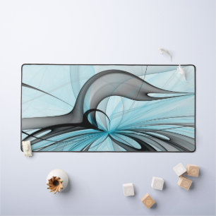 Abstrait Anthracite Gris Bleu Moderne Fractage Art