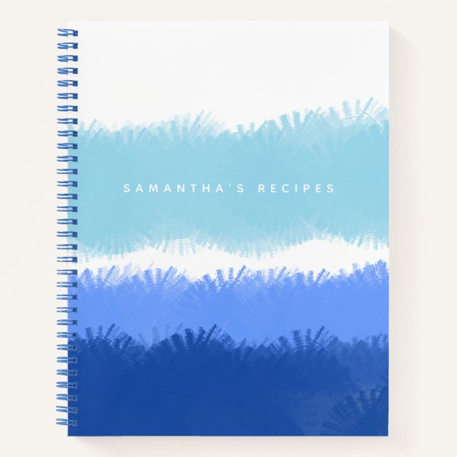 Abstrait Aquarelle moderne Blue Recette livre de r (Devant)