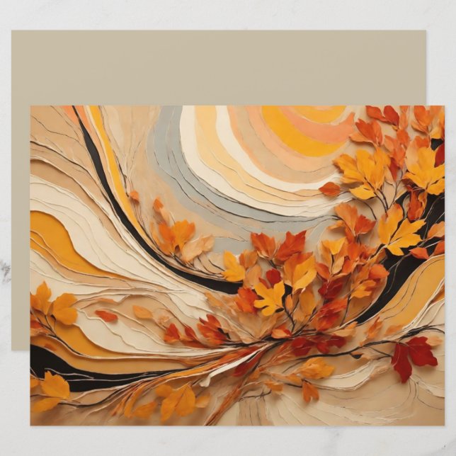Abstrait Automne Feuilles d'automne Papier à papie (Devant / Derrière)