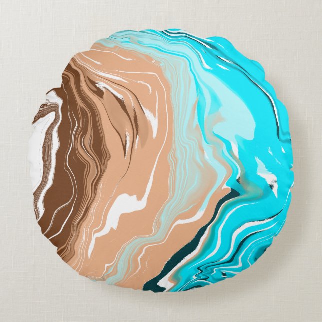 Abstrait Beach Fluid Art Coussin extérieur (Devant)