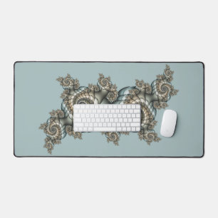 Abstrait Beige clair Bleu Fractal Art Spirales