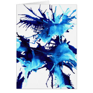 Abstrait Bleu gras aquarelle