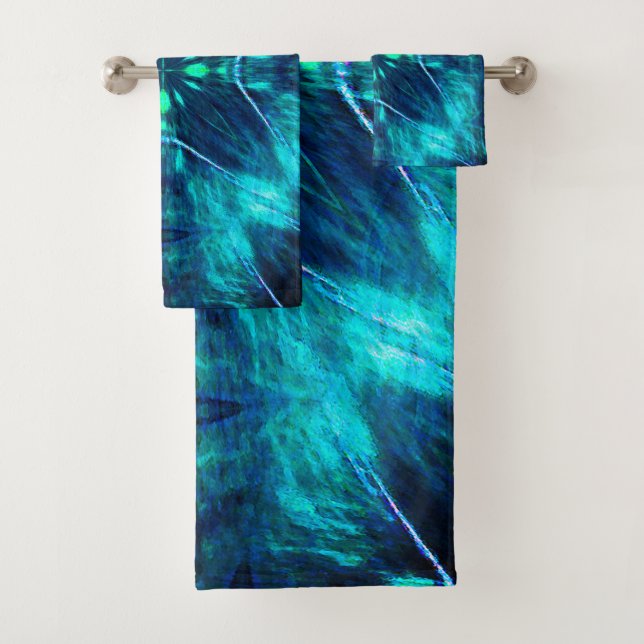Abstrait Bloom Aqua et Blue Fractal Design (En situation)