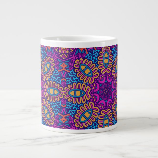 ABSTRAIT BOHO FESTIVE MANDALA MUG (Devant)