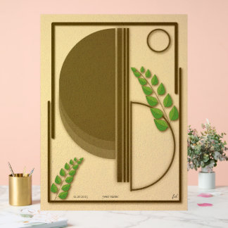 Abstrait Boho Géométrique Arche & Feuilles Beige T