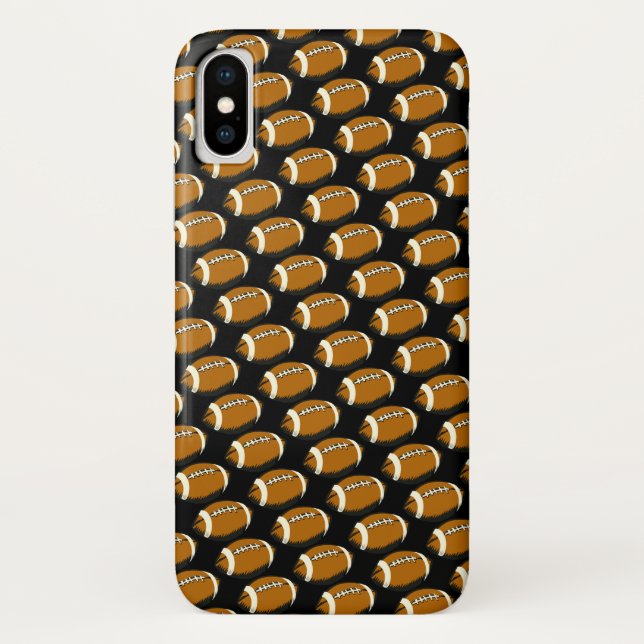 Abstrait Brown et noir Footballs iPhone X Coque (Dos)