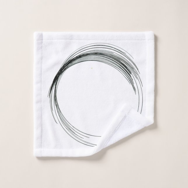 abstrait cercle ronde dessiner noir blanc scrawl m (Gant de toilette)