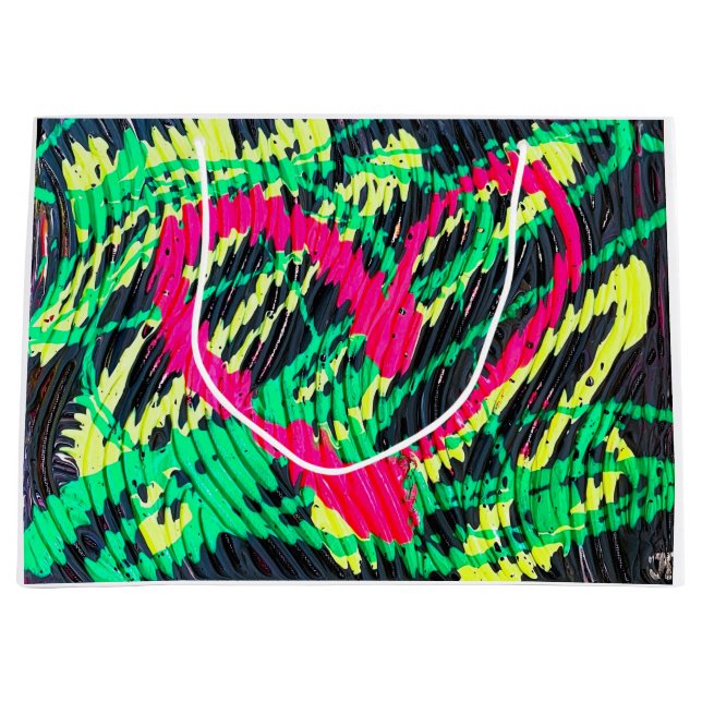 Abstrait Coeur Peinture néon Imprimer Sac cadeau (Devant)