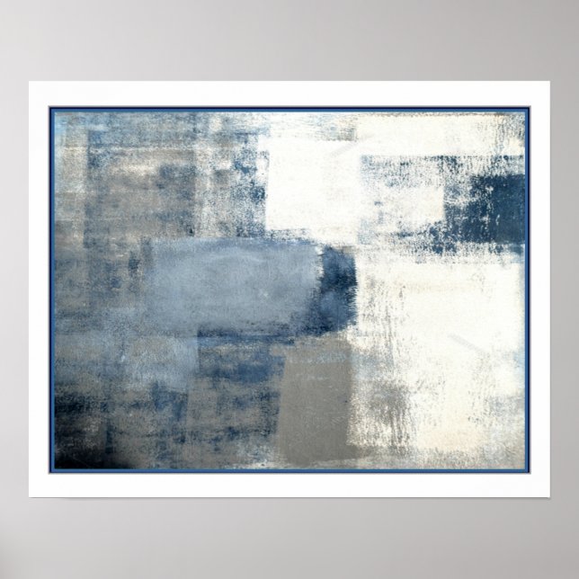 "Abstrait dans Denim" Impression 16x20 (Devant)