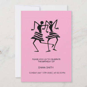 Abstrait, Danseurs de fête Invitation d'anniversai