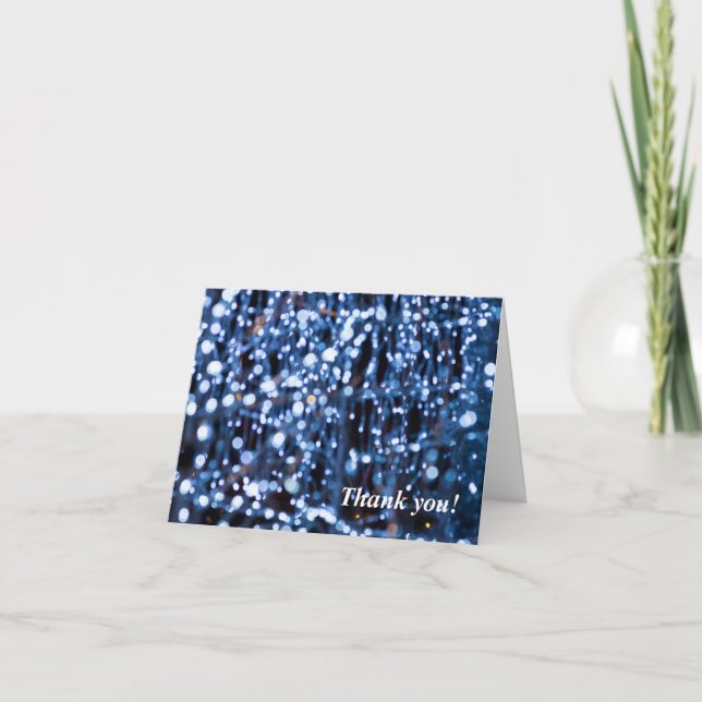Abstrait De Carte de remerciements Lumières Bleues (Devant)