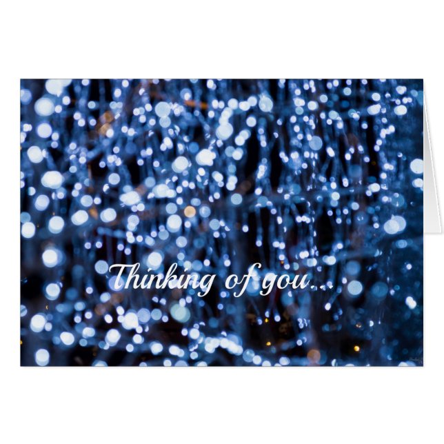 Abstrait De Lumières Bleues Pensant À Vous Noël (Devant Horizontal)