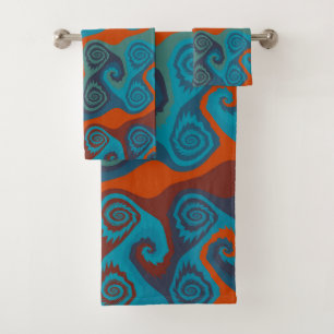 Abstrait de tourbillon orange et turquoise