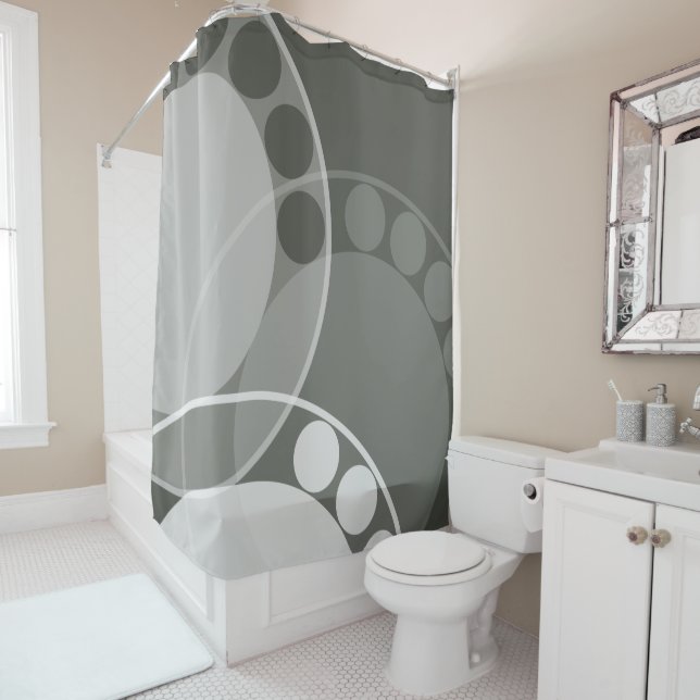 Abstrait Fern Frond - Neutre - Rideau de douche (En situation)