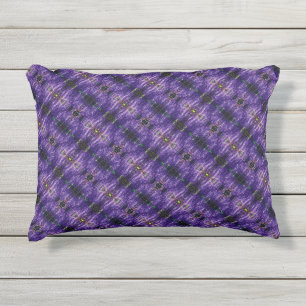 Abstrait Floral Art Purple Outdoor Accent Coussin