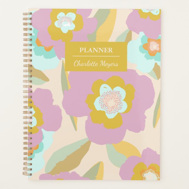 Abstrait Floral Pastel Lilac Motif Personnalisé (Devant)