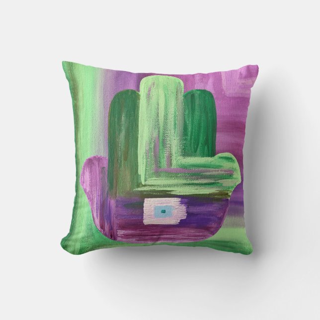 Abstrait Hamsa Coussin (Recto)