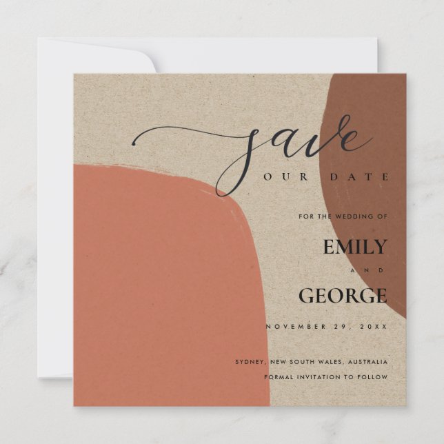 ABSTRAIT KRAFT TERRACOTTA RED ENREGISTRER LA CARTE (Devant)