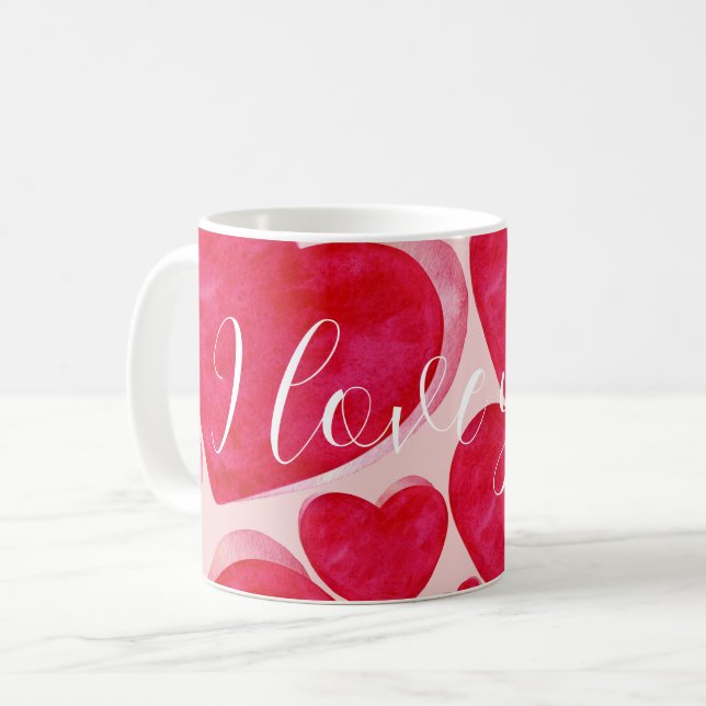 Abstrait Love Mug - manuscrit Je t'aime (Devant gauche)
