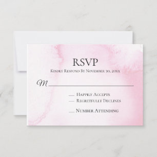 *~* Abstrait Mariage rose pâle et rose RSVP Insert