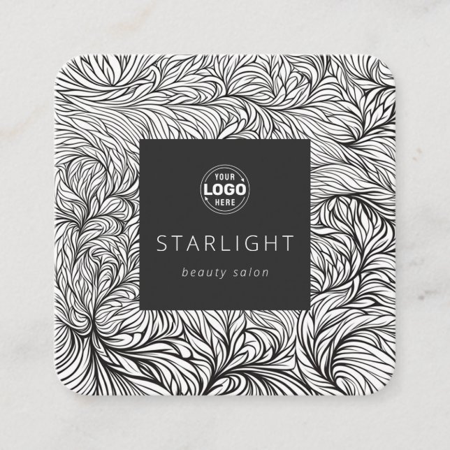 Abstrait minimaliste Salon de beauté Carte de visi (Devant)