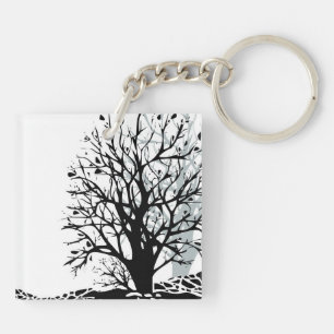 Abstrait moderne arbre noir silhouette ombre blanc