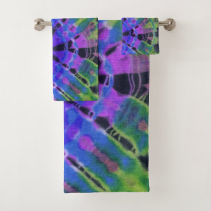 Abstrait Moderne Peacock Blue Green Batik Tie Dye