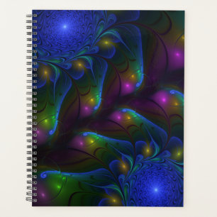 Abstrait Moderne Trippy Fractal Lumineux Coloré