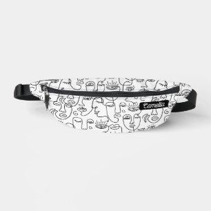 Abstrait  noir blanc ligne de visage Motif