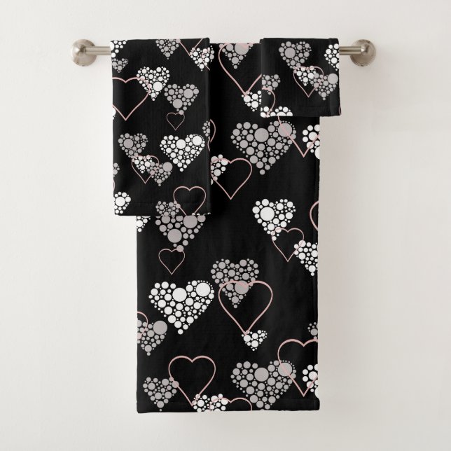 Abstrait noir blanc Valentines Jour coeurs amour s (En situation)