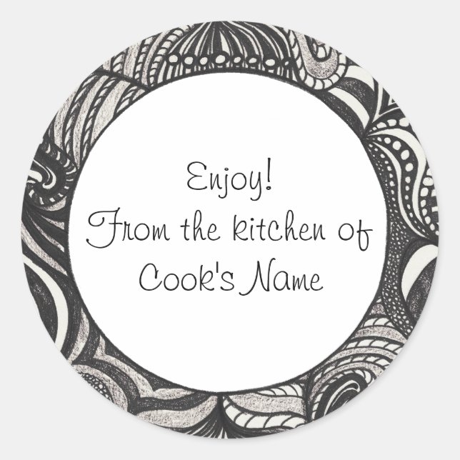 Abstrait noir de la cuisine des autocollants Lid (Devant)