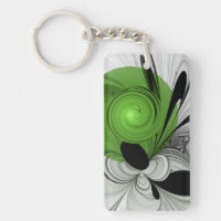 Abstrait noir et blanc avec art fractal vert